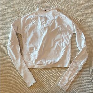 FP Movement by Free People White Fitted Long Sleeve Tee